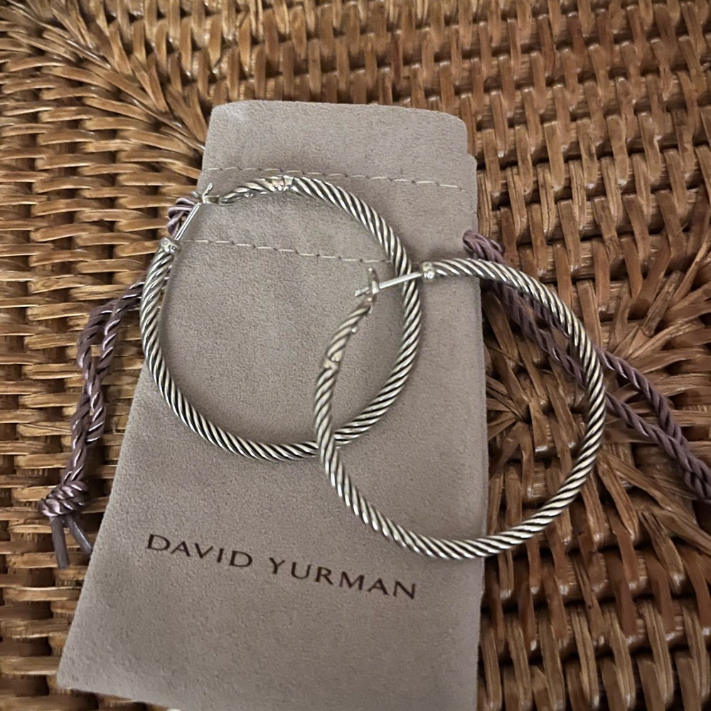 David Yurman silver earrings loops